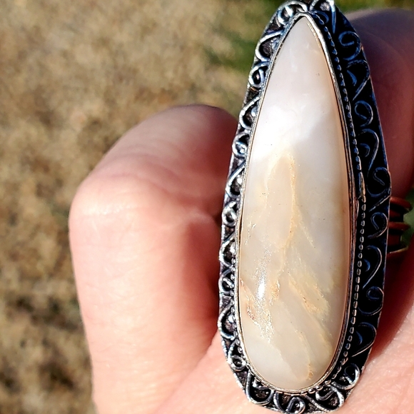 New Huge Botswana Agate 925 Silver Statement Ring. - Picture 8 of 16